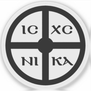 Das ICXC NIKA Kreuz - Jesus Christus Symbol (schwa Aufkleber