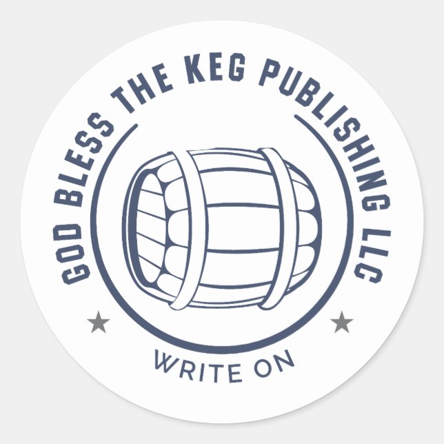 Das ikonische Logo Gottes segne das Keg Publishing Runder Aufkleber (Vorderseite)