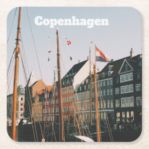 Das ikonische Nyhavn, Kopenhagen, Dänemark Rechteckiger Pappuntersetzer