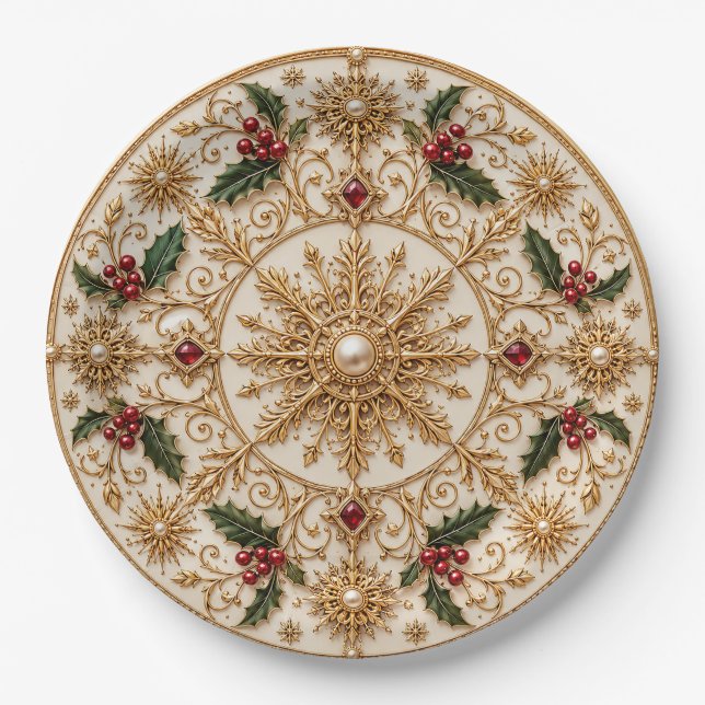 Das Imperiale Winter-Mandala Pappteller (Vorderseite)