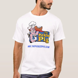 Das in Essig eingelegtes Schwein-grundlegende Weiß T-Shirt