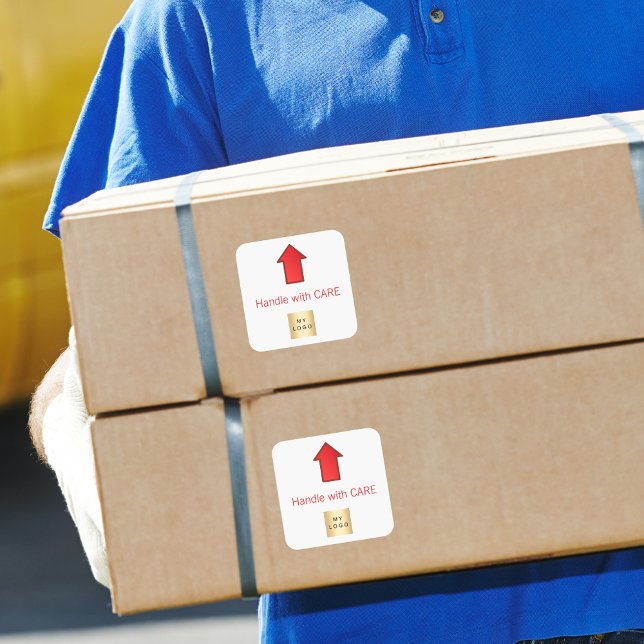 Das in roter Farbe gehaltene Firmenlogo Quadratischer Aufkleber (Von Creator hochgeladen)