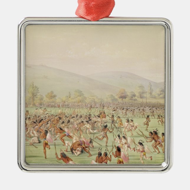 Das indische Ball-Spiel, c.1832 Silbernes Ornament (Vorne)