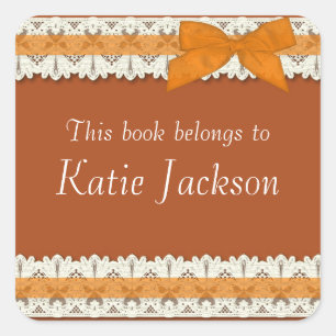 Das individuell anpassbare Buch gehört zu Orangenb Quadratischer Aufkleber