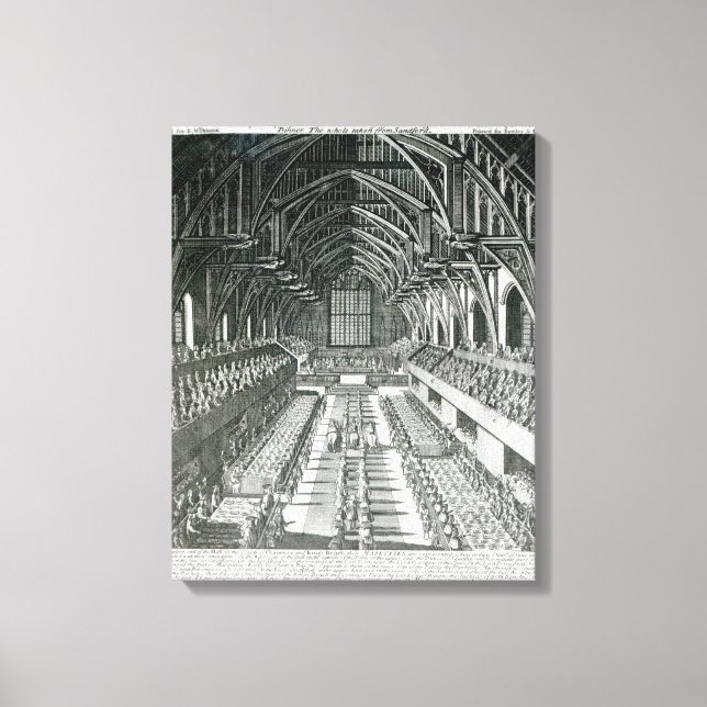 Das Innere der Westminster Hall Leinwanddruck (Vorderseite)