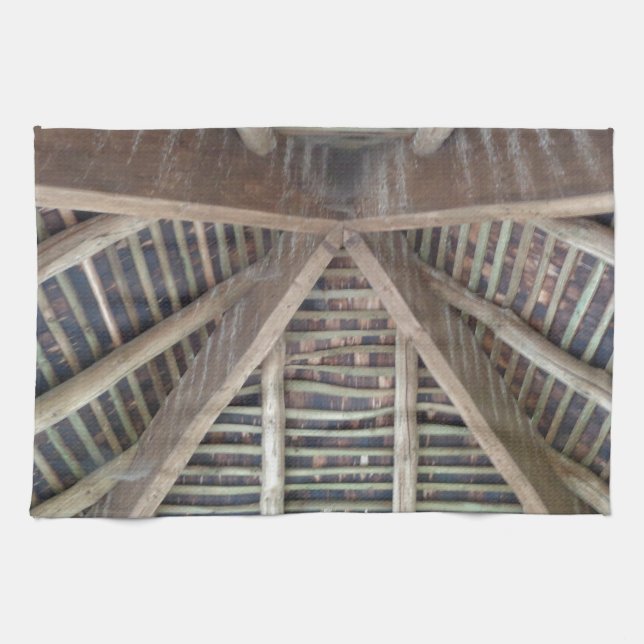 Das Innere eines Holzdaches Küchentuch (Horizontal)