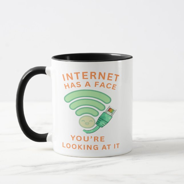 Das Internet hat ein Gesicht, du siehst es an Tasse (Links)