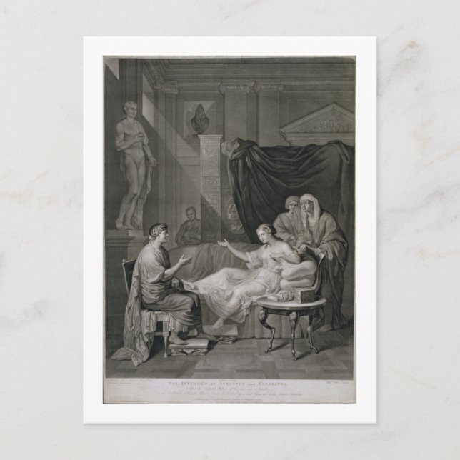 Das Interview von Augustus und Cleopatra, graviert Postkarte (Vorderseite)