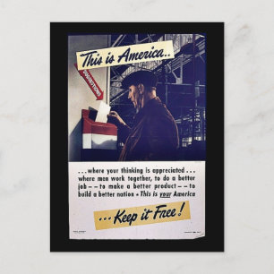 Das ist Amerika, das es kostenlos Behalte! Postkarte