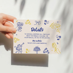 Das ist Amore! Blaue und gelbe italienische Detail Einladung