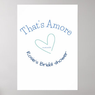 DAS IST AMORE Brautparty Blau Herz Name Datum SIM Poster