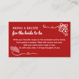 Das ist Amore Brautparty - Bring ein Rezept mit Begleitkarte