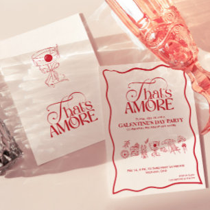 „Das ist Amore“ GALENTINES Rote Party-Einladung Einladung