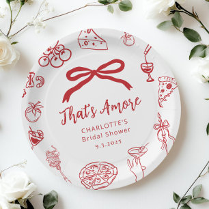 Das ist Amore handgezeichnete italienische Bridal  Pappteller