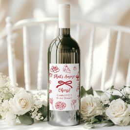 Das ist Amore Handgezeichnete Italienische Bridal  Weinetikett