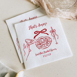 Das ist amore Handgezeichnete Pizza Junggesellinne Serviette