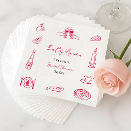 Das ist Amore Handgezeichnete Verspielte Elegante Serviette