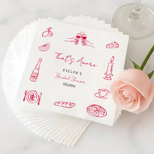 Das ist Amore Handgezeichnete Verspielte Elegante Serviette