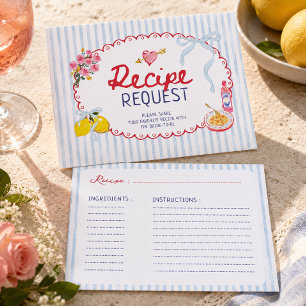 Das ist amore italienische Brautparty REZEPTANFRAG Begleitkarte