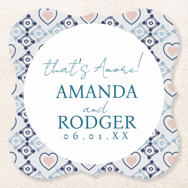 Das ist Amore Italienische Fliesen und Herzen Untersetzer (Vorderseite)