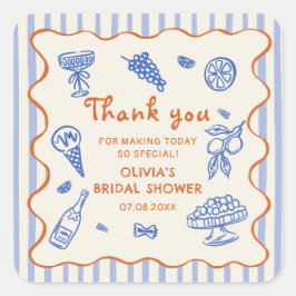 Das ist Amore Italienische handgezeichnete Bridal  Quadratischer Aufkleber