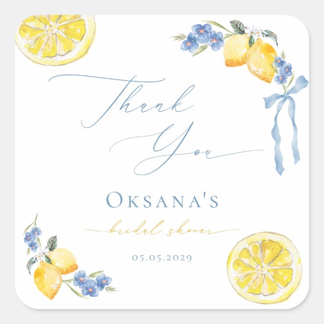 Das ist Amore Italienische Hochzeitsdusche Dankesc Quadratischer Aufkleber (Vorderseite)