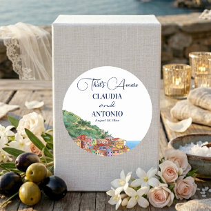 Das ist Amore Italienische Riviera-Hochzeit Runder Aufkleber