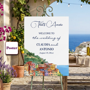 Das ist Amore Italienische Riviera Hochzeitsbegrüß Poster