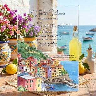 Das ist Amore Italienische Riviera Hochzeitsdusche Acryleinladungen