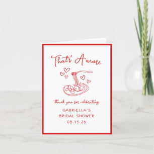 Das ist Amore Italienische rote Hochzeitsdusche Da Dankeskarte