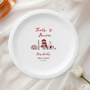 Das ist Amore Italienische Rote Hochzeitsdusche Pappteller