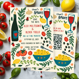 Das ist Amore Italienisches Essen SAVE THE DATE Be Einladung
