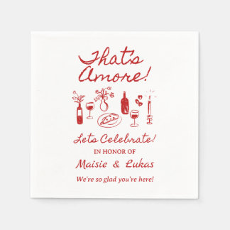 Das ist Amore Italienisches Thema Verlobungsfeier Serviette
