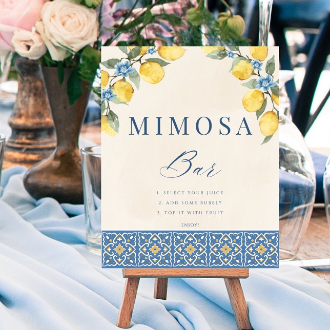 Das ist Amore Lemon Dusche Mimosa Bar Poster (That's Amore Lemon Bridal Shower Mimosa Bar Poster)
