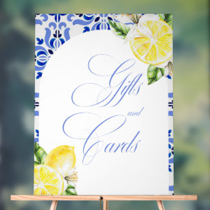 Das ist Amore Lemon Italian Blue Tile Brautparty Acrylschild