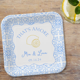 Das ist Amore Lemon Tiles Fun Mediterranean Weddin Pappteller