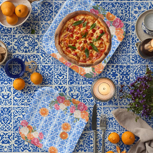 Das ist amore mediterrane blaue Fliesen Brautparty Pappteller