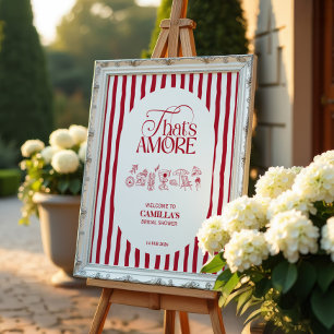 Das ist Amore Rot handgezeichnete Brautparty Poster