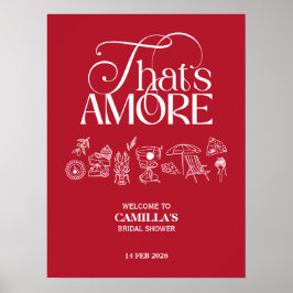 Das ist Amore Rot handgezeichnete Bridal Shower Poster