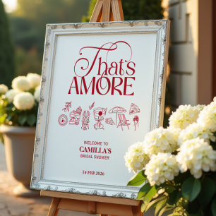 Das ist amore rote handgezeichnete Brautparty Poster