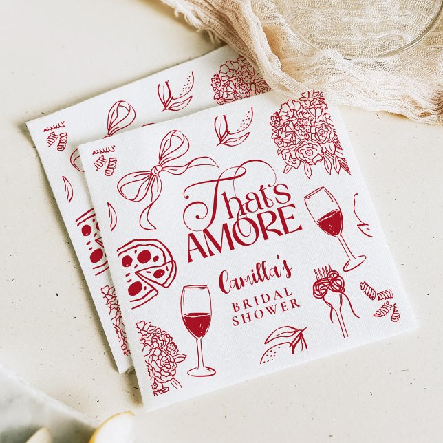 Das ist Amore Rote Hochzeitsdusche Serviette (Von Creator hochgeladen)