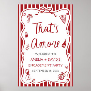 Das ist Amore Rote italienische Verlobungsfeier Wi Poster