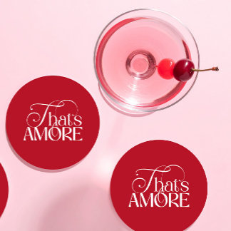 Das ist Amore Roter Brausebad für die Braut Runder Pappuntersetzer