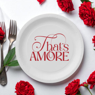 Das ist Amore Roter Brautparty-Aufschrift Pappteller