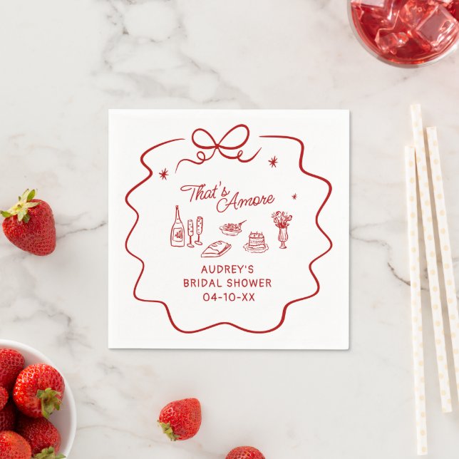 Das ist Amore, Roter Doodle Personalisierte Dusche Serviette (Beispiel)