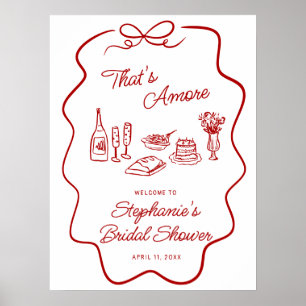 Das ist Amore Roter Doodle-Rahmen Willkommen  Poster