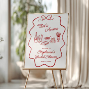 Das ist Amore Roter Doodle-Rahmen Willkommen Poster