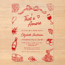 Das ist amore rotes italienisches Essen Brautparty