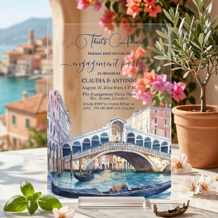 Das ist Amore Wasserfarbe Venedig Verlobungsfeier Acryleinladungen