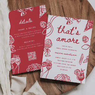 "Das ist Amore" Whimsical italienische Hochzeitsdu Einladung